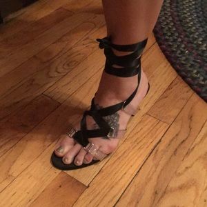 Fun ballet lace up heels